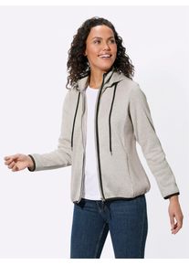 Casual Looks Damen Fleecejacke, grau, Gr. 36, meliert, unifarben, 100% Polyester, Jacken