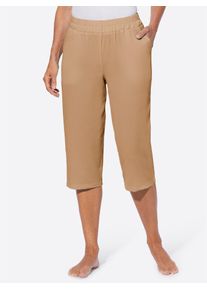 Damen Caprihose, braun, Gr. 40, unifarben, 100% Polyester, Hosen