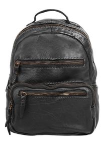 CLUTY Cityrucksack, schwarz, Rindsleder, Leder, unifarben, casual, Rucksäcke, echt Leder, Made in Italy