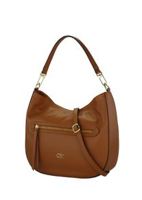 Damen Schultertasche "Porto", Collezione Alessandro, braun, Leder, Taschen, Mit geschwärzten Rändern und Frontreißverschluss