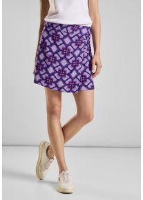 Street One Damen Minirock, lila, casual, Gr. 40, bedruckt, Stoff, 88% Viskose, 12% Polyamid, Röcke, softer Materialmix