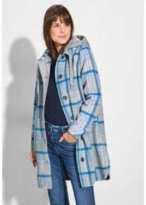 Cecil Damen Langjacke, blau, casual, Gr. XXL, gemustert, Stoff, 100% Polyester, Jacken, mit Knopfleiste