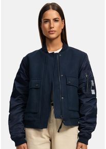 Navahoo Damen Bomberjacke "Willstehaben 14", blau, sportlich, Gr. L, Obermaterial 1: 90% Polyacryl 8% Viskose 2% Elasthan; Obermaterial 2: 100%