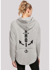 F4NT4STIC Damen Kapuzenpullover "Ahoi Anker Knut & Jan Hamburg", grau, casual, Gr. L, Obermaterial: 100% Baumwolle, Pullover, Print