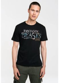 logoshirt Herren T-Shirt "Fantastic Beasts", schwarz, casual, Gr. XL, bedruckt, 100% Baumwolle, Shirts, mit tollem Frontdruck