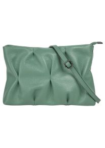 CLUTY Damen Umhängetasche, grün, Leder, unifarben, leicht glänzend, Taschen, echt Leder, Made in Italy