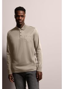 Bugatti Herren Langarm-Poloshirt, beige, casual, Gr. XXL, unifarben, 50% Baumwolle, 50% Polyester, Shirts, mit feiner zweifarbiger Strukturoptik