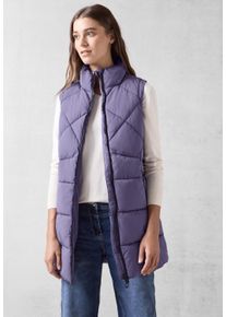 Cecil Damen Steppweste, lila, casual, Gr. XL, unifarben, Stoff, 100% Polyester, Westen, mit Stehkragen