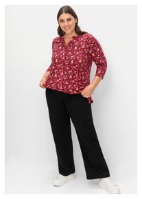 sheego Damen Stretch-Hose "Große Größen", schwarz, casual, Gr. 48, unifarben, Obermaterial: 98% Baumwolle, 2% Elasthan, Hosen, im Curvy-Schnitt ANNE