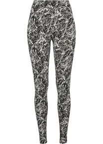 Urban Classics Damen Leggings "Urban Classics Damen Ladies Soft AOP Leggings", schwarz, Gr. 4XL, 85% Polyester, 15% Elasthan, Hosen