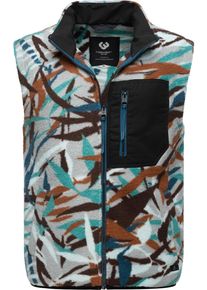 Ragwear Herren Fleeceweste "Collsy Vest", blau, sportlich, Gr. L, Fleece, 100% Polyester, Westen, Gemusterte Herren Fleecejacke mit hohem Kragen