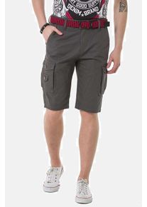 Cipo & Baxx CIPO & BAXX Herren Jeansbermudas "Bermuda & Short", grau, casual, Gr. 36, unifarben, 97% Baumwolle;3% Elasthan, Jeans, mit praktischen Beintaschen,