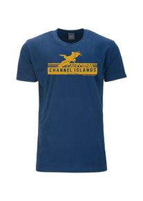 Herren T-Shirt "CHANNEL ISLANDS", blau, casual, Gr. XXL, Ahorn Sportswear, 100% Baumwolle, Shirts, mit tollem Frontprint