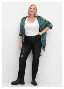 sheego Damen Stretch-Jeans "Große Größen", schwarz, casual, Gr. 112, unifarben, Obermaterial: 99% Baumwolle, 1% Elasthan, Jeans, im komfortablen