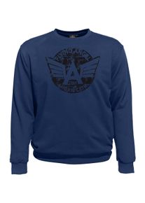 Herren Sweatshirt, blau, casual, Gr. XXL, Ahorn Sportswear, 100% Baumwolle, Sweatshirts, mit modischem Frontprint