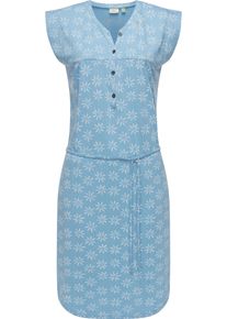 Ragwear Damen Sommerkleid "Zofka", blau, Gr. XL, Obermaterial: 50% Lyocell, 50% Baumwolle, Kleider, Nachhaltiges Jersey Kleid mit sommerlichem Print