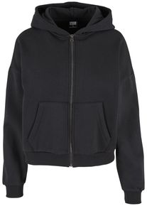 Urban Classics Damen Sweatjacke "Urban Classics Damen Ladies Boxy Zip Hoody", schwarz, Gr. XL, unifarben, 65% Baumwolle, 35% Elasthan, Sweatjacken