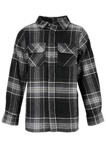 ZIGZAG Kinder Fleeceshirt "Marley", schwarz, casual, Gr. 116, kariert, 100% Baumwolle, Shirts, mit zeitlosem Karomuster