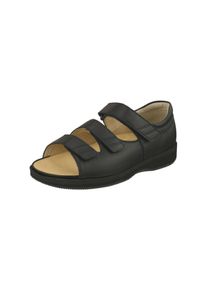 Natural Feet Damen Sandale "Casablanca XL", Gr. 35, schwarz, Leder, casual, Schuhe, mit verstellbaren Klettriemen