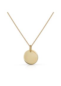 OROLINO Damen Kette mit Anhänger "Gold 375 mit rundem Anhänger 40/42cm lang", 45cm, Gold, L: 45cm B: 11.0mm, gelb, Gold, B:11.0mm, Halsketten