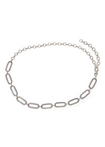 Damen Kettengürtel "Ella", silber, Basic,casual,feminin,modisch, Collezione Alessandro, unifarben, Materialmix, Gürtel, mit rechteckigen Teilen