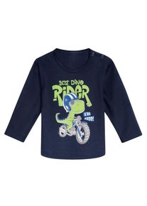TRIGEMA Kinder Sweatshirt "TRIGEMA Langarmshirt mit großem Dino-Printmotiv", blau, Basic, Gr. 104, 95% Baumwolle, 5% Elastan, Sweatshirts