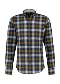Lerros Herren Karohemd "Lerros Karohemd STRUCTURE CHECK", blau, Gr. M, 97% Baumwolle; 3% Elasthan, Hemden