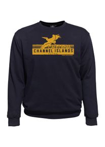 Herren Sweatshirt "CHANNEL ISLANDS", blau, casual, Gr. XXL, Ahorn Sportswear, 100% Baumwolle, Sweatshirts, mit modischem Frontprint