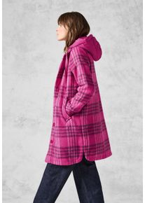 Cecil Damen Langjacke, pink, casual, Gr. XXL, gemustert, Stoff, 100% Polyester, Jacken, mit Knopfleiste