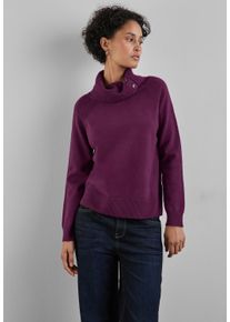 Street One Damen Stehkragenpullover, lila, casual, Gr. 42, unifarben, Stoff, 30% Polyester, 29% Polyacryl, 21% Viskose, 20% Nylon, Pullover,