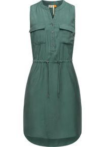 Ragwear Damen Blusenkleid "Roissin", grün, modisch, Gr. XL, Material: 80% Viskose, 20% Polyester, Kleider, stylisches Sommerkleid mit Bindeband