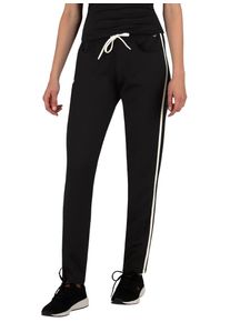 TRIGEMA Damen Jerseyhose "TRIGEMA Sweathose mit Seitenstreifen", schwarz, sportlich, Gr. XS, 50% Baumwolle, 50% Polyester, Hosen