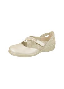 Damen Klettschuh "Lisa", Lei by tessamino, Gr. 40, beige, Leder, casual, Schuhe, mit modischem Glitzer-Print