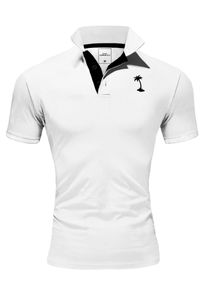 behype Herren Poloshirt "PALMSON", schwarz-weiß, klassisch, Gr. S, unifarben, 100% Baumwolle, Shirts, mit kontrastfarbigen Details