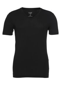 OLYMP Herren T-Shirt "Casual", schwarz, Basic, Gr. XL, unifarben, Obermaterial: 94% Baumwolle, 6% Elasthan, Shirts, V-Ausschnitt, Ideal zum