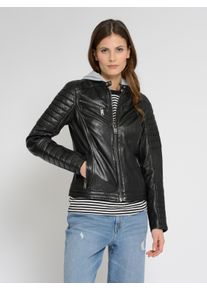 Mustang Damen Lederjacke "31022111", schwarz, Gr. L, Obermaterial: 100% Lammleder / Futter: 100% Baumwolle / Ärmelfutter: 100% Polyester, Jacken