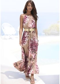 Lascana Damen Maxikleid, bunt, modisch, Gr. 34, bedruckt, Web, Obermaterial: 100% Viskose, Kleider, mit Alloverdruck, luftiges Sommerkleid,