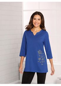 Damen Longshirt "Longshirt", blau, Gr. 40, unifarben, 100% Baumwolle, Shirts