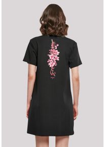 F4NT4STIC Damen Shirtkleid "Cherry Blossom Damen T-Shirt Kleid", schwarz, casual, Gr. 4XL, Obermaterial: 100% Baumwolle, Kleider, Print