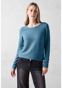 Cecil Damen Langarmshirt, blau, casual, Gr. XL, unifarben, Stoff, 67% Viskose, 28% Polyester, 5% Elasthan, Shirts, mit Materialmix