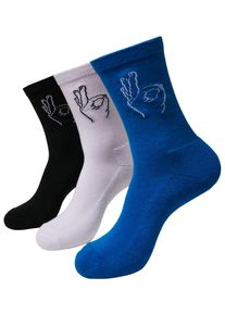 MisterTee Herren Strümpfe "MisterTee Unisex Salty Socks 3-Pack", Gr. 43, blau, Baumwolle, Polyester, Elasthan, Socken