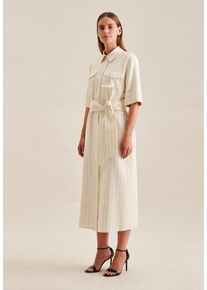 Seidensticker Damen Sommerkleid "Schwarze Rose", beige, Gr. 40, gestreift, 91% Viskose 8% Polyester 1% Elastan, Kleider, Kurzarm Kragen Streifen