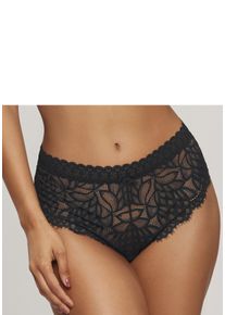 Lascana Damen Slip "Cara", Gr. 32, schwarz, Spitze, Obermaterial: 87% Polyamid, 13% Elasthan, Unterhosen, aus dezent transparenter Spitze, anteilig
