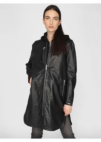 Maze Damen Langjacke "4202199", schwarz, Gr. XXL, Obermaterial: 100% Lammleder / Innenfutter: 100% Baumwolle / Ärmelfutter: 100% Polyester / Kapuze: