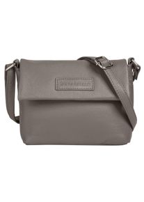 Bruno Banani Damen Umhängetasche, grau, Leder, unifarben, leicht glänzend, Taschen, echt Leder