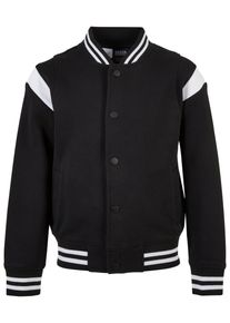 Urban Classics Jungen Collegejacke "Urban Classics Herren Boys Inset College Sweat Jacket", schwarz-weiß, casual, Gr. 110, mehrfarbig, 65% Baumwolle,