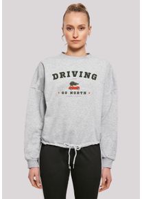 F4NT4STIC Damen Sweatshirt "Driving Home Weihnachten", grau, casual, Gr. XL, Obermaterial: 65% Baumwolle, 35% Polyester, Sweatshirts, Weihnachten,
