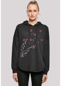 F4NT4STIC Damen Kapuzenpullover "Blumen Ranke", schwarz, casual, Gr. XS, Obermaterial: 100% Baumwolle, Pullover, Print