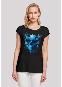 F4NT4STIC Damen T-Shirt "Totenkopf mit Schmetterling", schwarz, casual, Gr. XS, Obermaterial: 100% Baumwolle, Shirts, Print