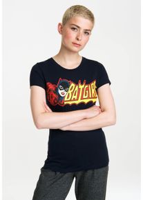 logoshirt Damen T-Shirt "Batgirl", blau, feminin, Gr. S, bedruckt, 100% Baumwolle, Shirts, mit coolem Frontdruck
